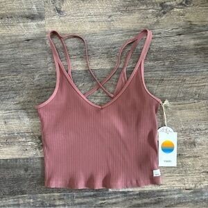 Vuori size medium rib crop tank •Marsala style: VW189 •imperfections